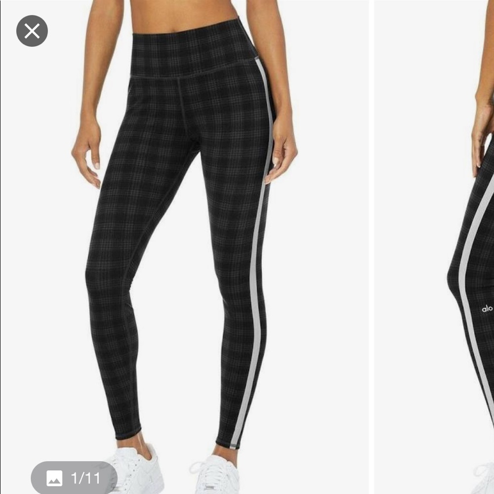 Alo Yoga Occasion Legging Black Gray Plaid